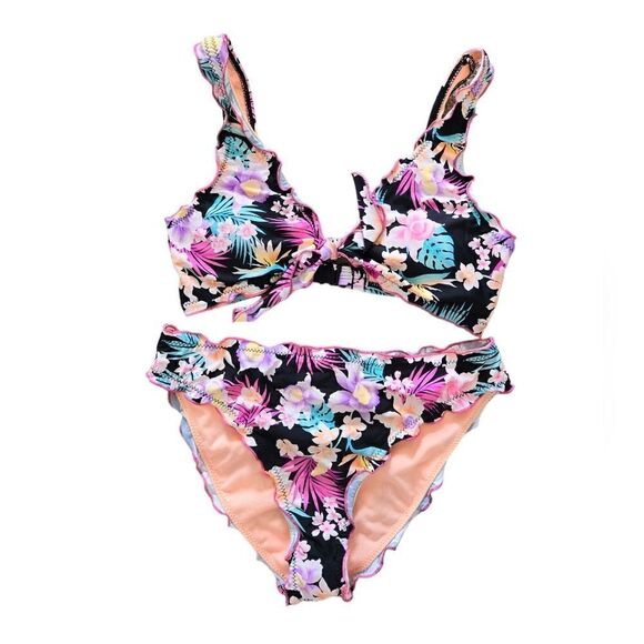 NWT Hobie Girls Kids' Island Merrow Two-Piece Swimsuit - Picture 1 of 4